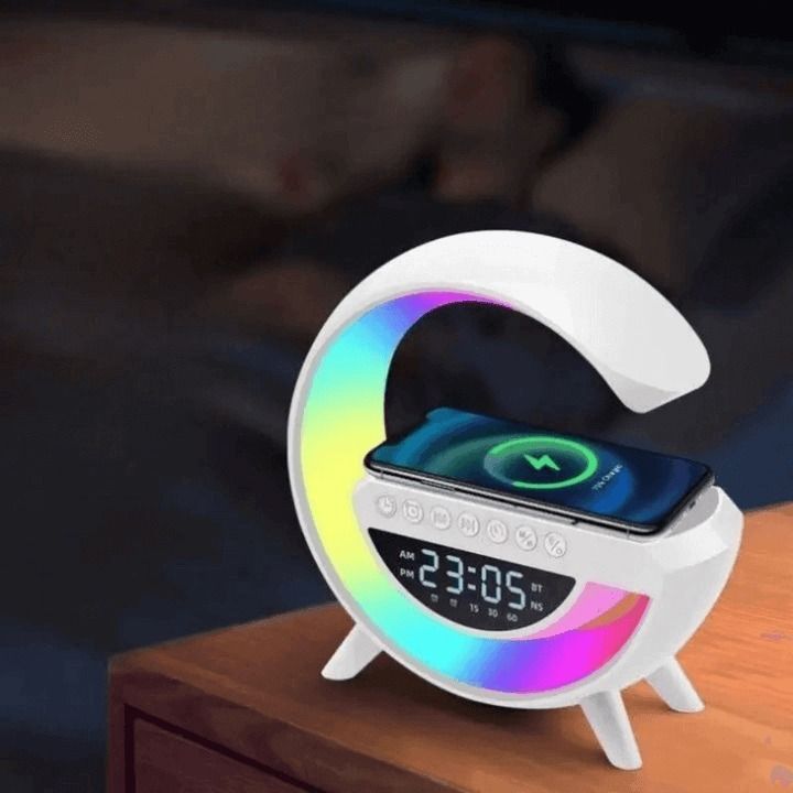 Lampara G Con Altavoz Y Luz RGB, Carga Inalámbrica Ideal para iPhone