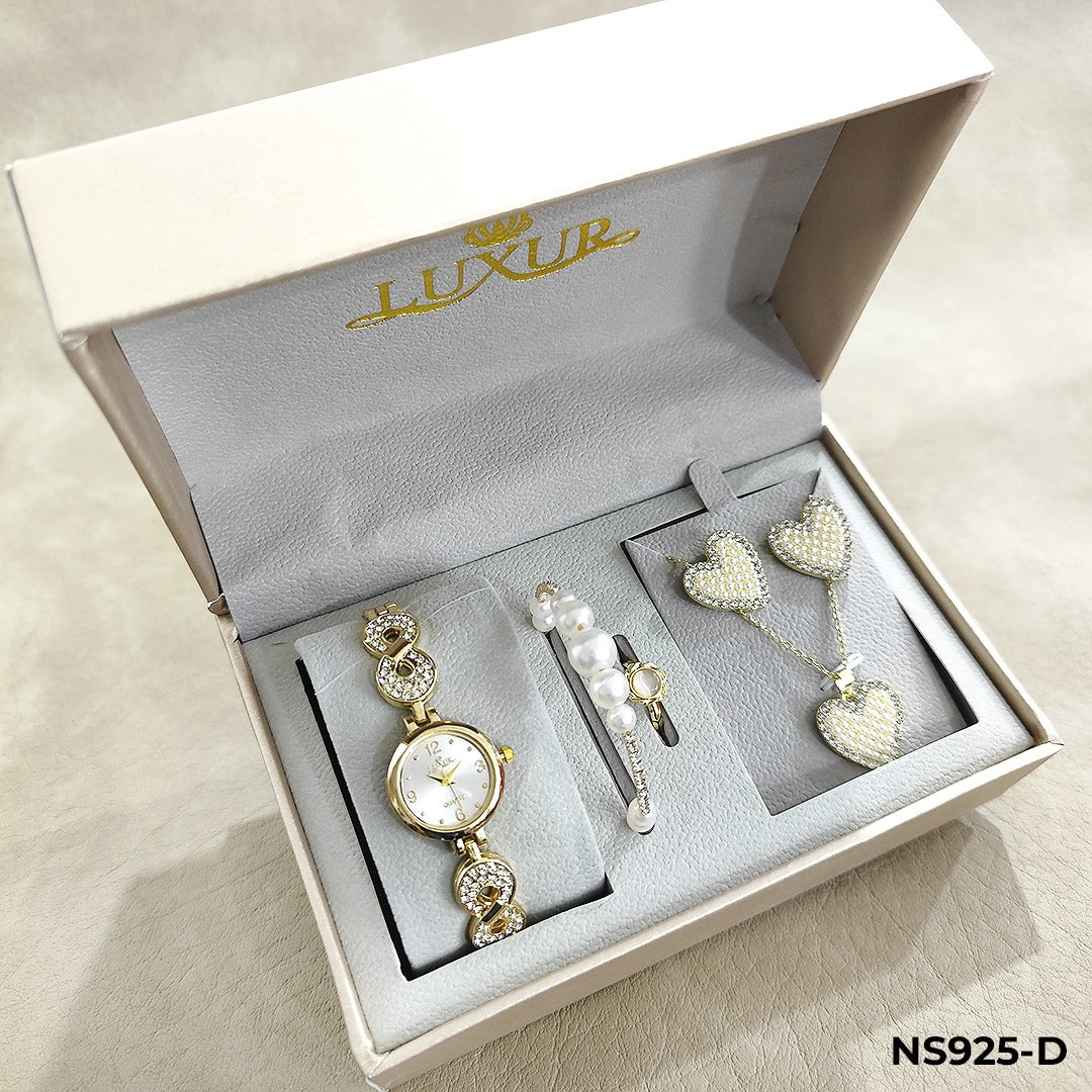 LUXUR DORADO ACCESORIOS + ESTUCHE DAMA