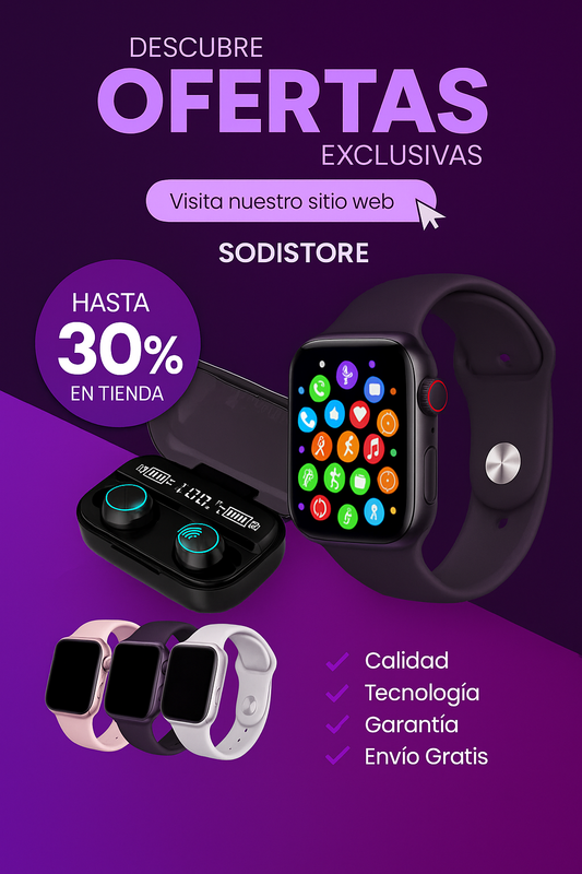 SMARTWATCH Y68+AUDIFONOS POWERBANK M10