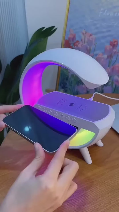 Lampara G Con Altavoz Y Luz RGB, Carga Inalámbrica Ideal para iPhone